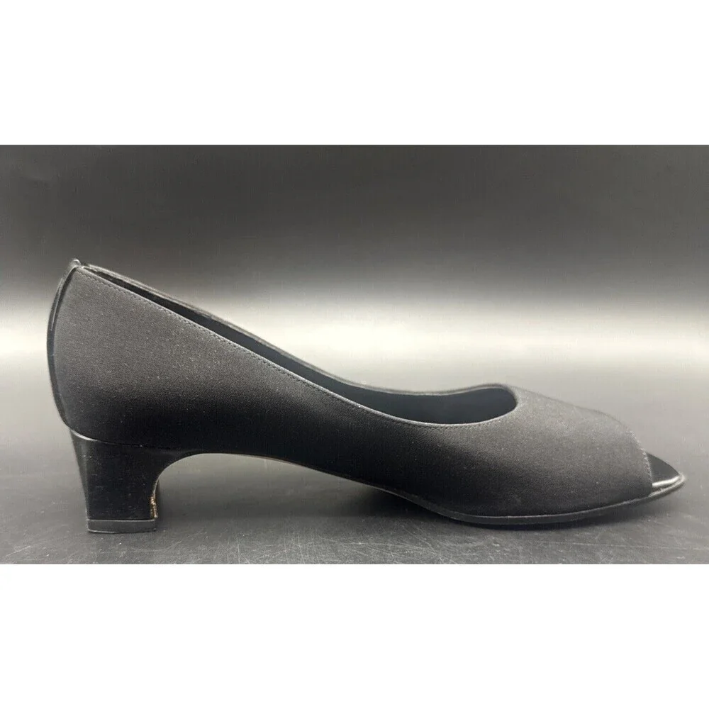 Van Eli Women’s BLACK  Slip On Pumps ‎ Open Toe Casual Heeled Comfort Sz 8.5